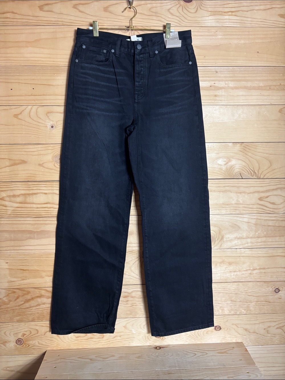 Nwt Madewell low slung baggy black jeans 27